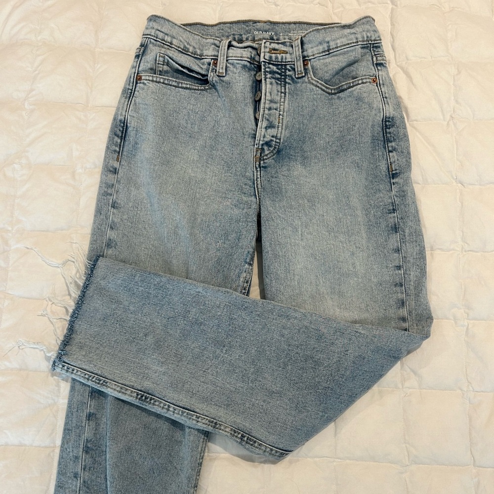 Extra high rise sky-hi straight old navy jeans